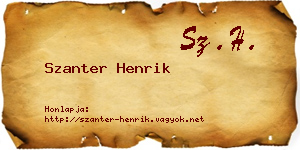 Szanter Henrik névjegykártya